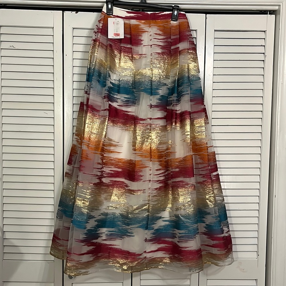 BADGLEY MISCHKA Multicolor Striped Organza Skirt ⚡️⚡️Steal of a Deal⚡️⚡️
